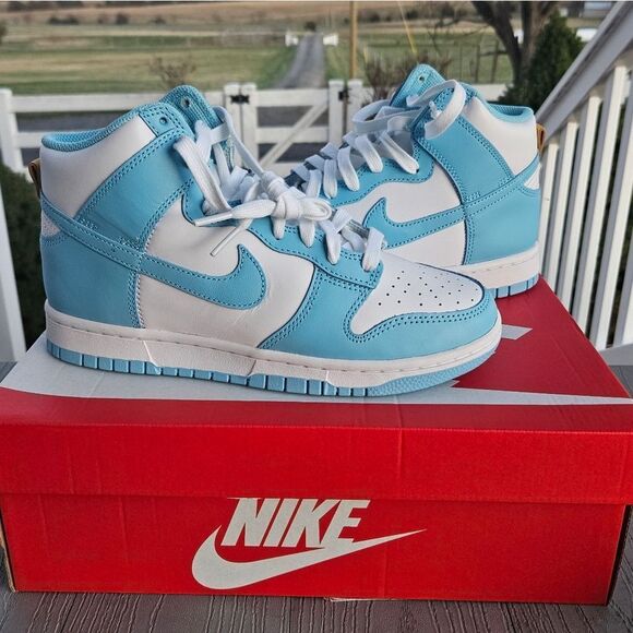 Nike Dunk High Retro UNC BLUE CHILL Mens 7 Womens 8.5 NEW BOX authentic Sneaker - Picture 3 of 14